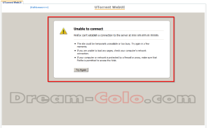 UTorrent WebUI Error unable to connect